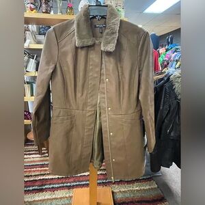 Baccini Tan Faux Fur Collar Jacket- SOLD